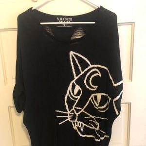 Killstar Gothic Cat Sweater Dress